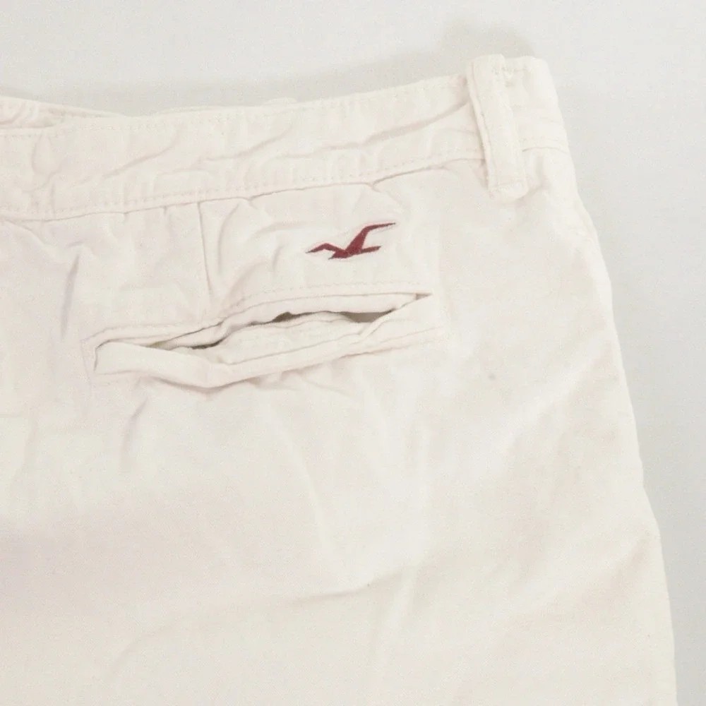 Vintage Hollister Shorts Mens 33 White Canvas Button Fly Chino Bermuda 9